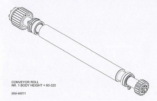 95M-448771 Roller shaft (complete) №1 Вал вальцовочный №1 (в сборе)